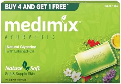 Medimix Ayurvedic Glycerine Soap, 125g (4+1 Super Saver Pack)
