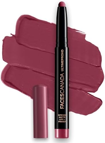 FACES CANADA Ultime Pro HD Intense Matte Lips + Primer - Wine Shot 26, 1.4g 9HR Long Stay