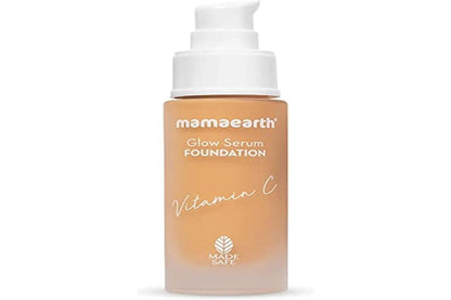 Mamaearth Glow Serum Foundation: 07 Toffee Glow, Vitamin C & Turmeric, 30