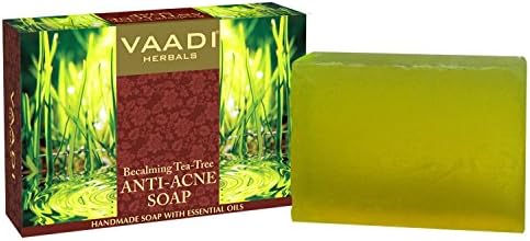 Vaadi Herbals Tea Tree Oil Bath Bar Soap with Clove Oil - Handmade Herbal Soap with 100% Pure Essential Oils - ALL Natural - Each 2.65 Ounces -