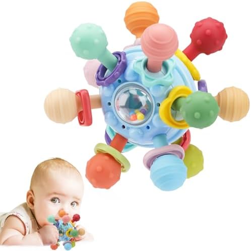 Baby Montessori Sensory Toys for 0-6 6-12 Months, Baby Teether Teething Toys for Babies 0