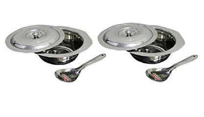 iKonbi Set of 2 Serving Bowls with lids & Serving Spoons