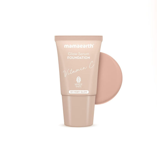 Mamaearth Glow Serum Foundation Mini Tube: 2X Instant Glow, Ivory Glow, 18 ml