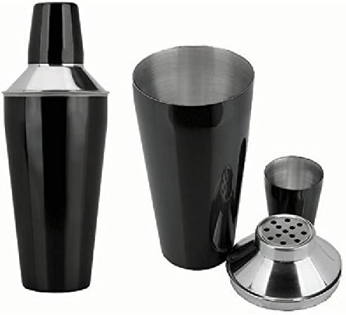 iKonbi Muddler Bar Set Stainless Steel, Black PVC Muddler, 750 ml Shaker, 20/40 ml Peg Measures, Set of 3