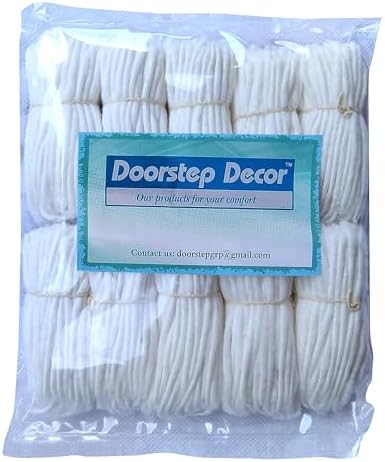 Door Step Decor Doorstep Decor Pack Of 1000 Pieces Long Cotton Wicks/Diya Batti For Pooja.