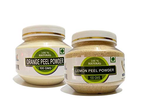 RAINTECH HERBALS Organic Lemon Peel Powder and Orange Peel Powder for Skin Whitening FaceP