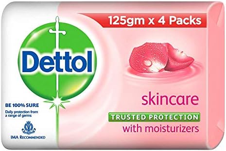 Dettol Skincare Soap, 125g (Pack of 4)