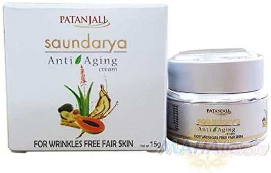 Patanjali Saundarya - Anti Aging Cream - For Wrinkles Free Fair Cream 15Gram