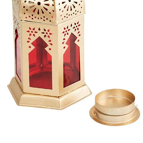iKonbi Mini Moroccan Lantern Glass Hanging Lamp Home Decor Gold Plating Finish Moroccan
