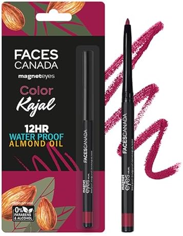 FACESCANADA Magneteyes Color Kajal - Burgundy Love 04, 0.30G Highly Pigmented Kohl 12 Hr L