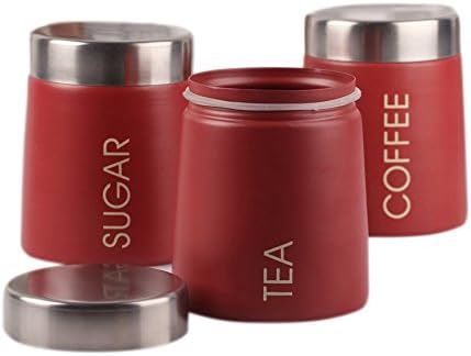 iKonbi Maroon Conical Tea, Coffee and Sugar Canister-Size 900 ML, Color