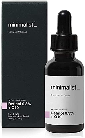 Minimalist 0.3% Retinol Serum for Face for Anti Aging | Night FaceSerum with Retinol & Q10