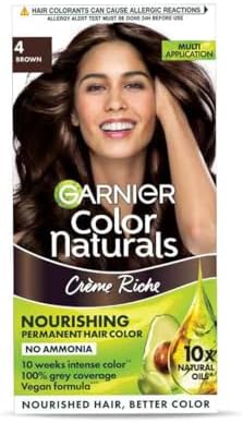 Garnier Color Naturals Crème hair color, Shade 4 Brown, 70ml + 60g