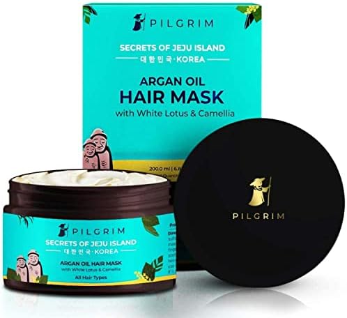 PILGRIM Korean Argan Oil HairMask for dry & frizzy hair with White Lotus and Camellia | Ha