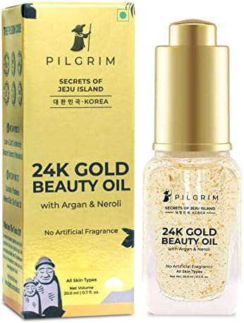 Pilgrim 24K Gold Beauty Oil for Glowing Skin, deep Nourishing, Anti Aging, Make up Primer