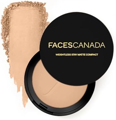FACESCANADA Weightless Stay Matte Finish Compact Powder - Beige,9 G|Non Oily Matte Look|Ev