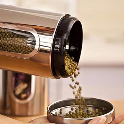 iKonbi Set of 3 Airtight Stainless Steel Side Window canisters with Imported Click Lock