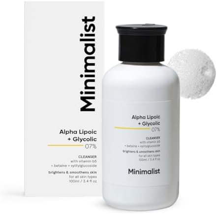 Minimalist 7% ALA & AHA FaceWash for Brightening, Exfoliating, Glow & Even Tone | With Vit