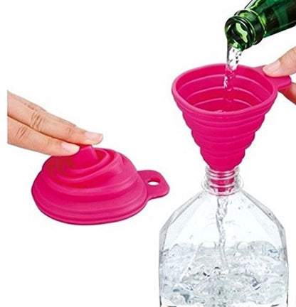 iKonbi Silicone Funnel Collapsible Flexible Foldable Kitchen Gadget Hangable Household