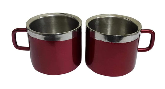 iKonbi Stainless Steel Double Wall Set of 2 Maroon