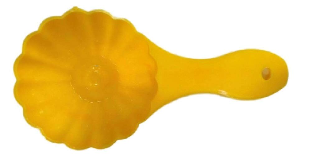 iKonbi Prasad Mud Scoop, Plastic Kitchen Tool Mould/Ladoo Mould SpoonYellow Pack of 2