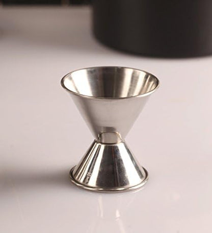 iKonbi Double-Sided Peg Measure Set Silver, 20/40 ml & 30/60 ml, Pack of 2