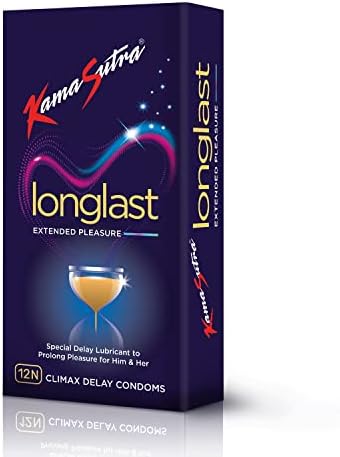 KamaSutra Long Last Extended Pleasure Cilmax Delaying Dotted Condoms 12'S Pack