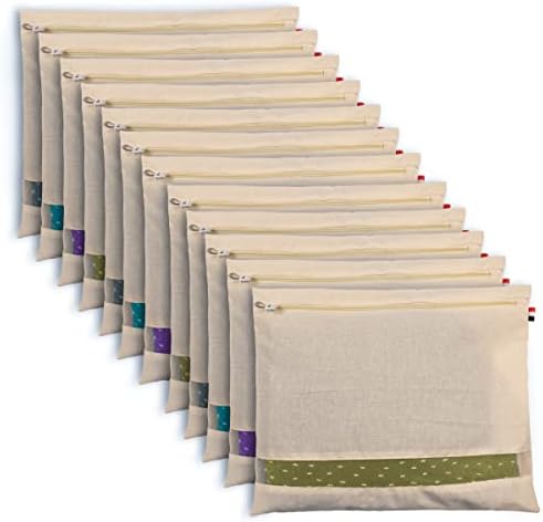 Cotton Saree Bags, Covers for Storage Set with Zip Closure for Clothes Bags and Wardrobe O