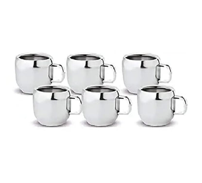 iKonbi Stainless Steel Apple Shape Double Wall Tea&Coffee Cups- Set of 12