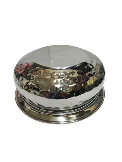 iKonbi Stainless Steel 3 Pcs Hammered Serving Handi/ Serving Bowls- Set of 3
