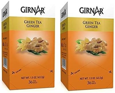 Girnar Green Tea Ginger - 36 Tea Bags X 2 Packs
