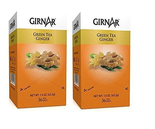 Girnar Green Tea Ginger: 36 Tea Bags, Pack of