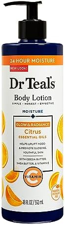 Dr Teal's Moisture Glow & Radiant BodyLotion with Vitamin C & Citrus Oil, 18 fl oz