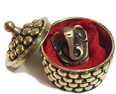 Antique Lord Ganesha idol.Brass Metal Ganesh Murti for Puja.Pocket Size / very small Ganes