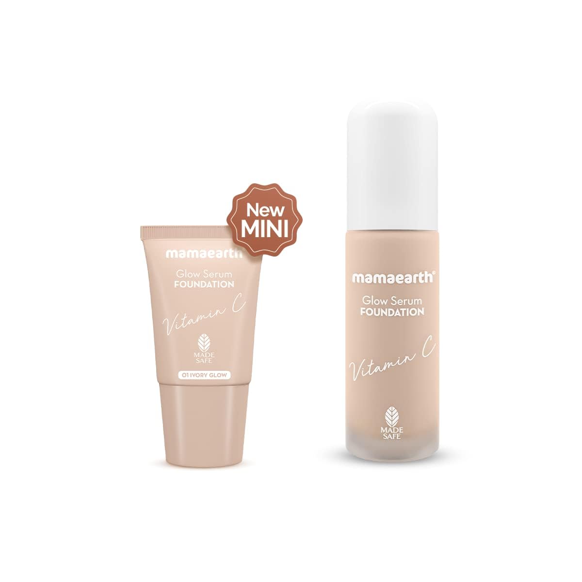 Mamaearth Glow Serum Foundation Mini Tube: 2X Instant Glow, Ivory Glow, 18 ml
