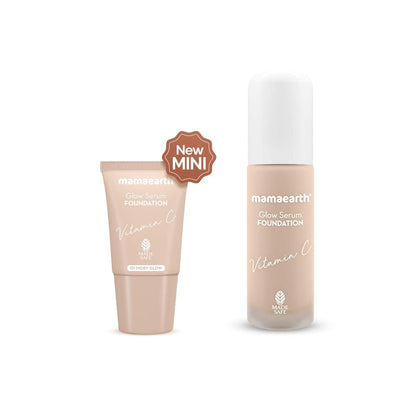 Mamaearth Glow Serum Foundation Mini Tube: 2X Instant Glow, Ivory Glow, 18 ml