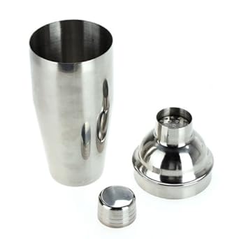 iKonbi Stainless Steel 4 Piece Bar Set Large - Cocktail Shaker 750 ml, Ice Tong, Double