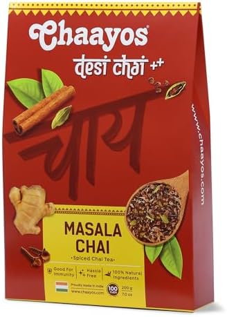 Chaayos Masala Tea - Premium Chai Patti with 100% Natural Spices - 100g x 2 = 200g [100 Cu