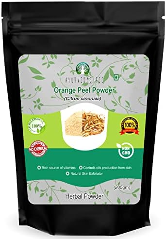 Ayurvedashree Orange Peel Powder 200 Gm - Skin and Nail Health, Rich in Vitamins C and D,