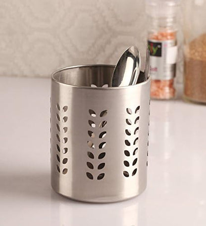 iKonbi Stainless Steel Leaf Hole Cutlery Holder
