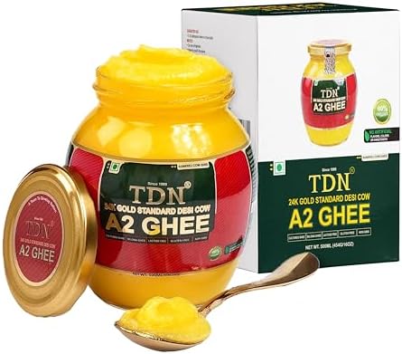 TDN Fresh A2 Cow Ghee - 500ML Glass Bottle, NDDB A2 Lab Certified, A2 Ghee Bilona Method,