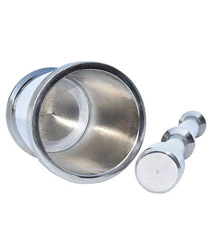 iKonbi Heavy Aluminum Mortar and Pestle Set/Spice Mixer for Kitchen/Khalbatta/Khaldasta