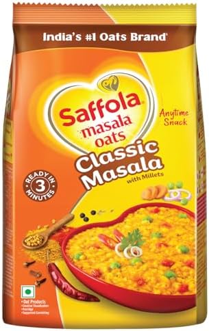 Saffola Masala Oats Classic Masala, 500 grams (17.63 oz) - Vegetarian