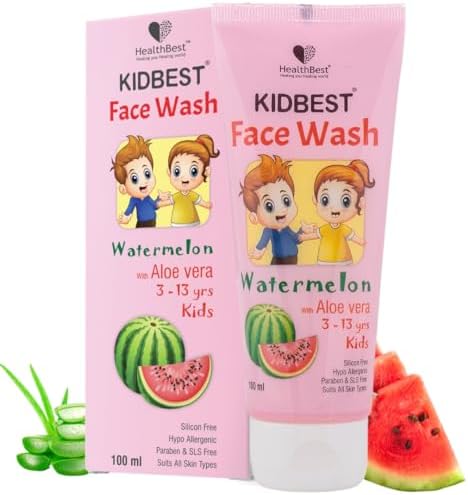 HealthBest Kidbest FaceWash for Kids | Normal Skin, Sensitive Skin & Dry Skin | Tear, Para