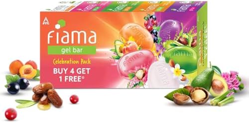 Fiama Gel Bar Celebration Pack with 5 Unique Gel Bars, 125g (Buy 4 get 1 Free)