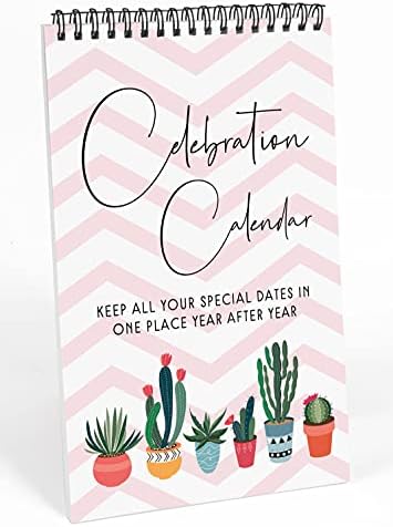 Inkdotpot Cactus Perpetual Calendar, Important Dates to Remember- 6x9 Monthly and Daily Wa
