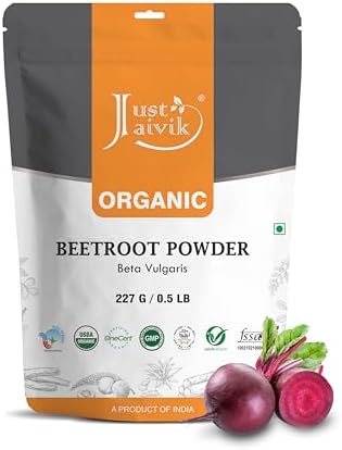 Just Jaivik Beetroot Powder Organic 227 gm / 0.5 lb | Natural Nitric Oxide Booster | Super