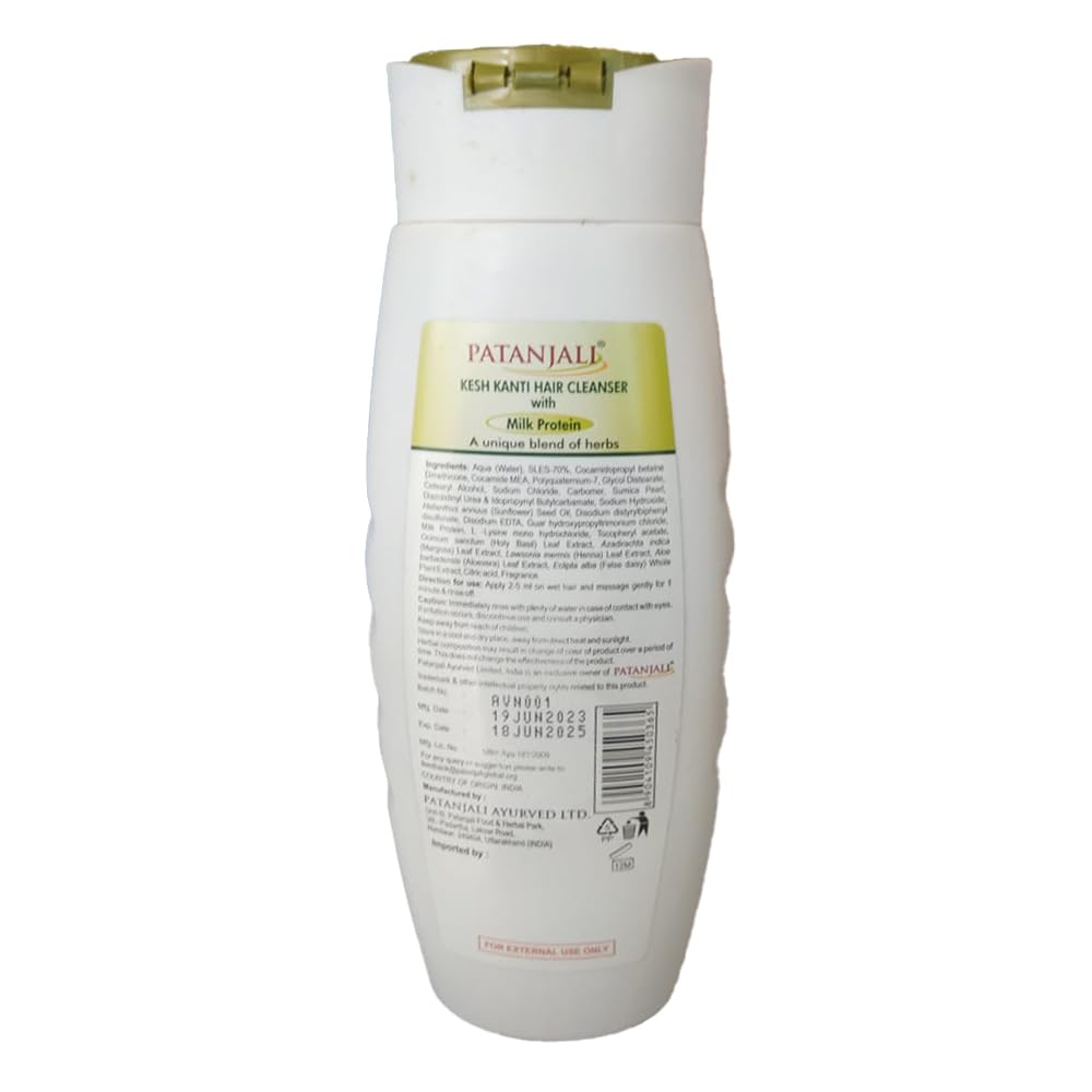 Patanjali Kesh Kanti Hair Cleanser Milk Protein Shampoo: 200 ml