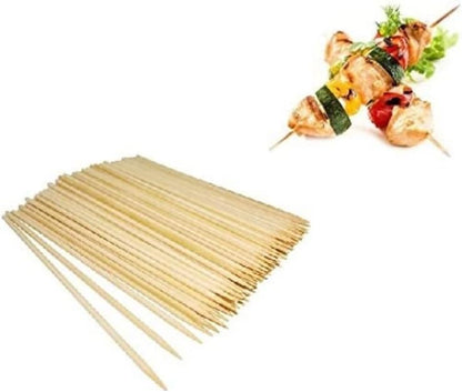 iKonbi Natural Bamboo Skewers Barbeque, Wooden Skewers, 8 inch, Pack of