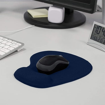iKonbi Mouse Pad, Ergonomic and Gaming Mouse Pad with Comfortable Gel Wrist Rest Support and Lycra Cloth, Non-Slip PU Base for Easy Typing Pain Relief, Durable and Washable, Classic Blue